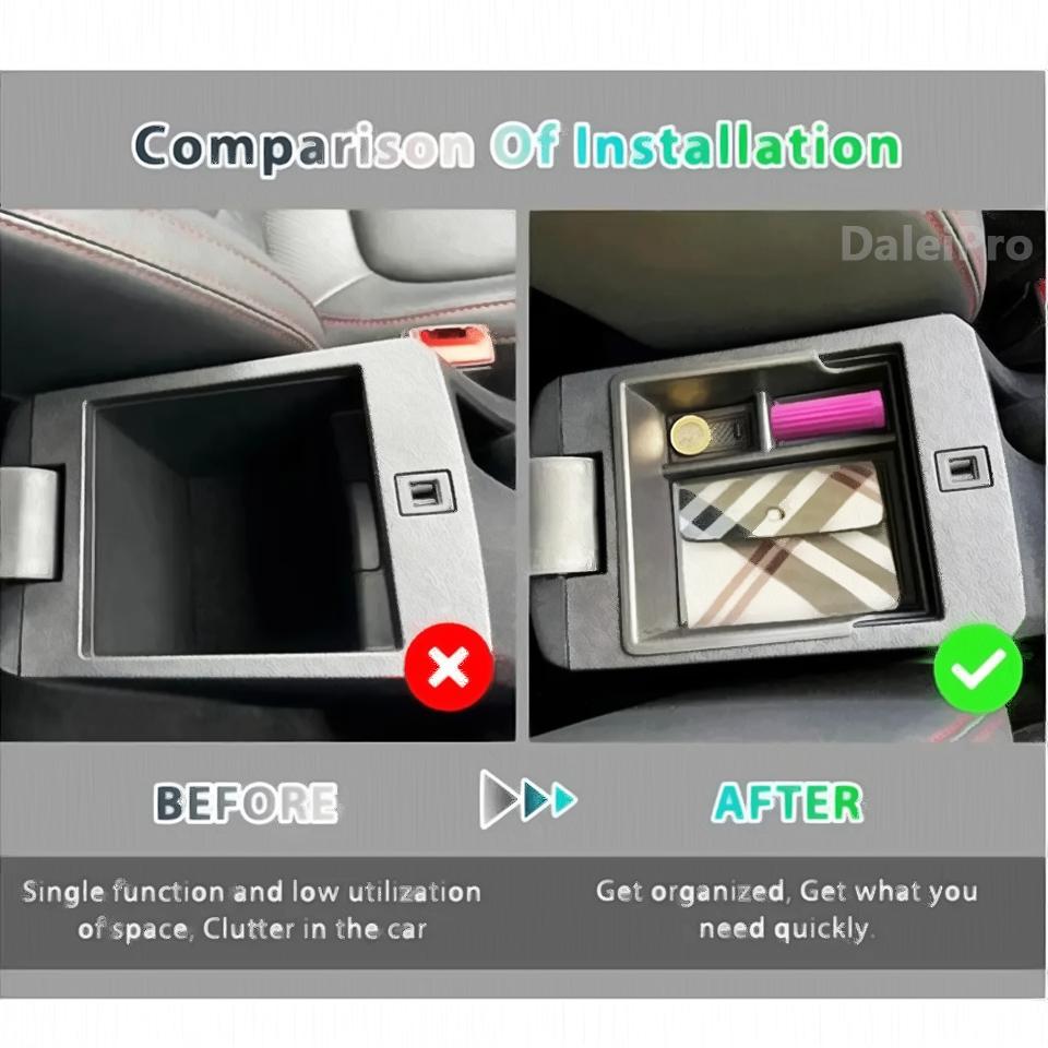 For MG ZS 2023 2024 Car Center Console Organizer Tray Secondary Armrest Storage Box Tidying Interior MG ZS Accessories