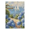 Blue Coastal Beach Seashell Sailboat Posters Prints Canvas Painting Wall Art Pictures Living Room Home Decor Cuadros