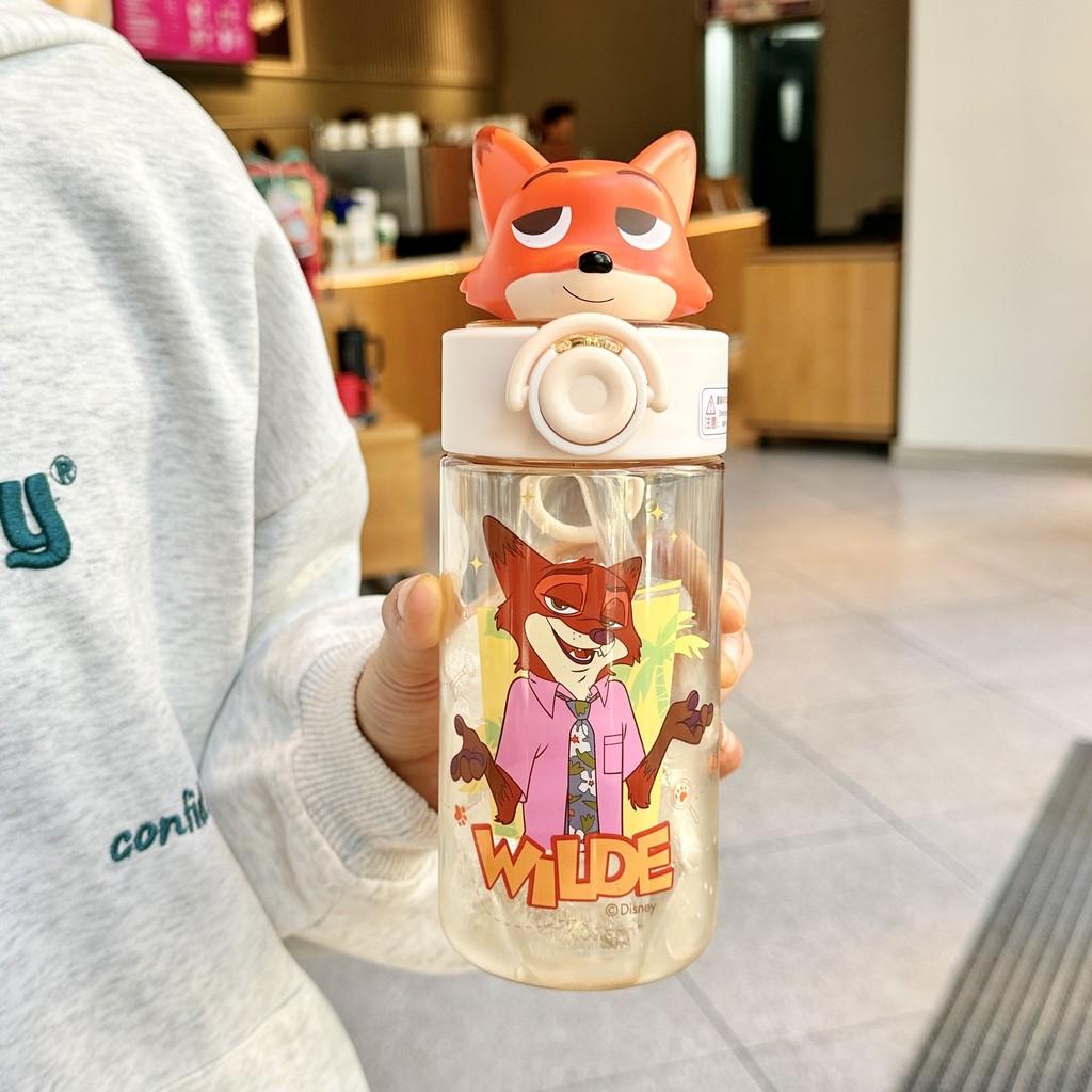 Zootopia Nick And Judy Plastic Straw Cup With Tritan Material For Kids