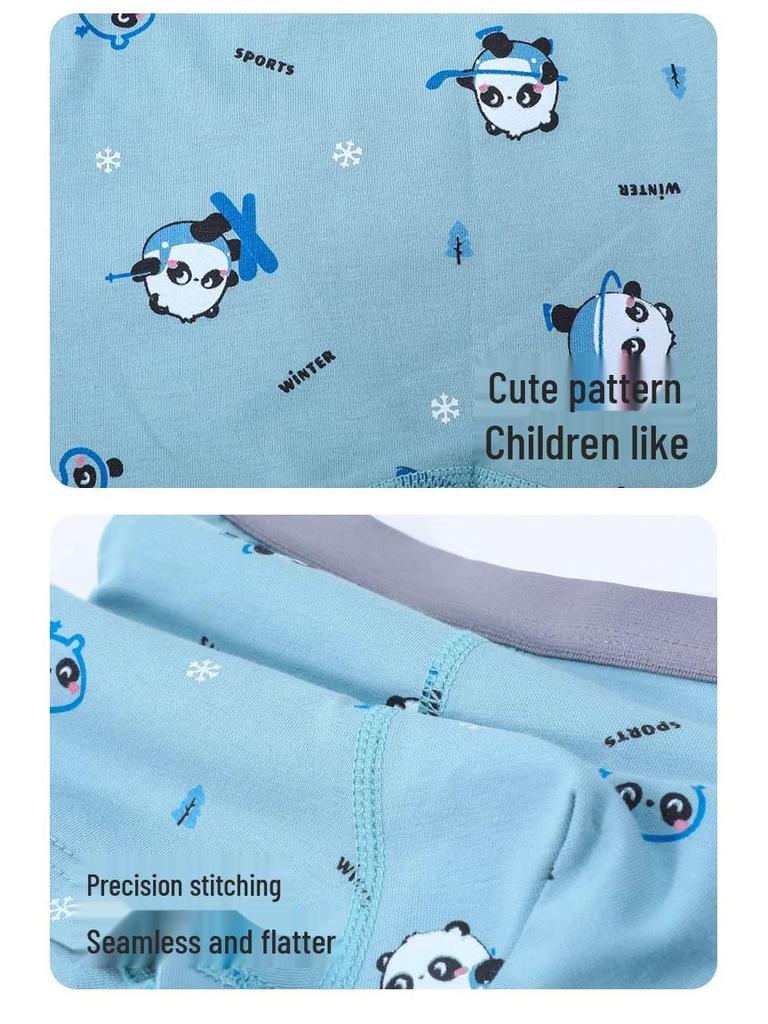 Boys' Antibacterial Cotton Boxer Briefs, Autumn & Winter, Sizes S-M-L, Class A