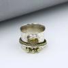 Citrine Gemstone Ring, Boho Designer Ring, Handmade Ring, Spinner Band Ring, Fashion Jewelry, Unisex Ring