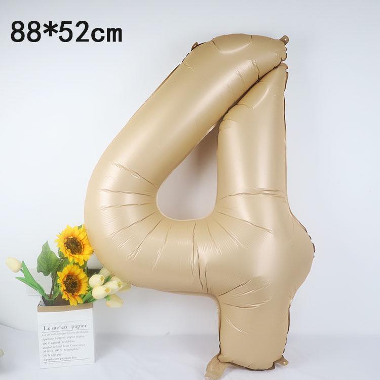40-Inch American Caramel Cream Number Balloons - Birthday Party Decoration Slim Aluminum Foil Balloons