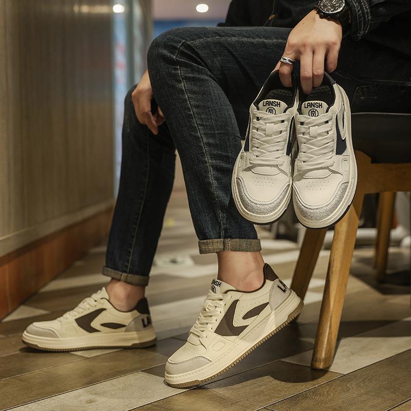 High-quality Leather Men's Shoes 2025 Autumn New Sports and Leisure Shoes Trendy Fashion Versatile Niche Board Shoes Men