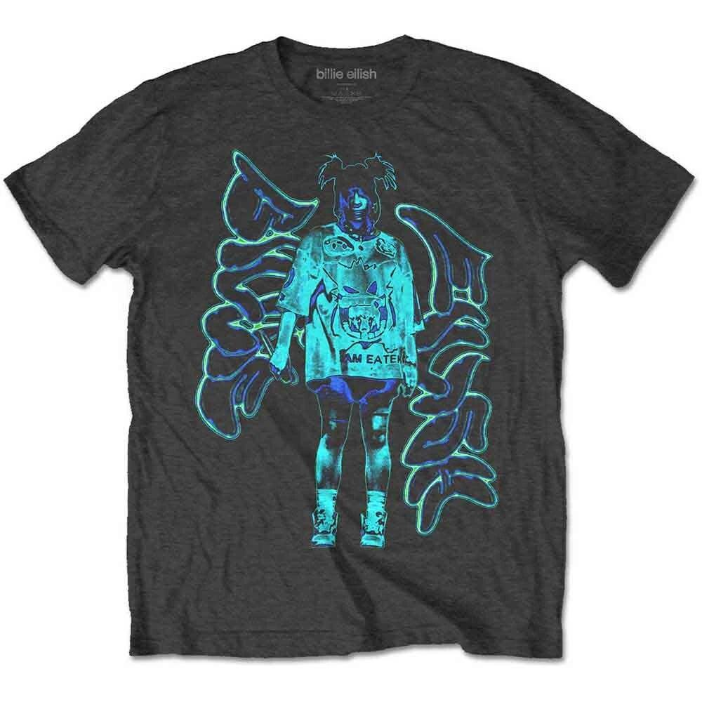 Billie Eilish Unisex T-Shirt: Neon Graffiti Logo (Medium) XL