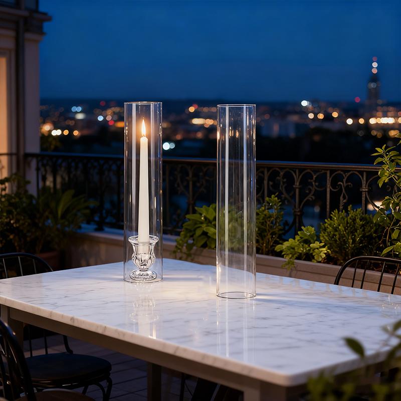1 Set Glas Einweihung Hurrikan Kerzenhalter Weihnachten Klar Elegant Winddicht Tischmittelstück Dekorationen