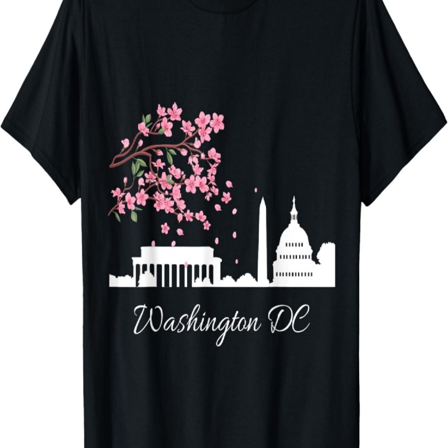 Washington DC Capitol Building Cherry Blossoms Memorials T-Shirt S
