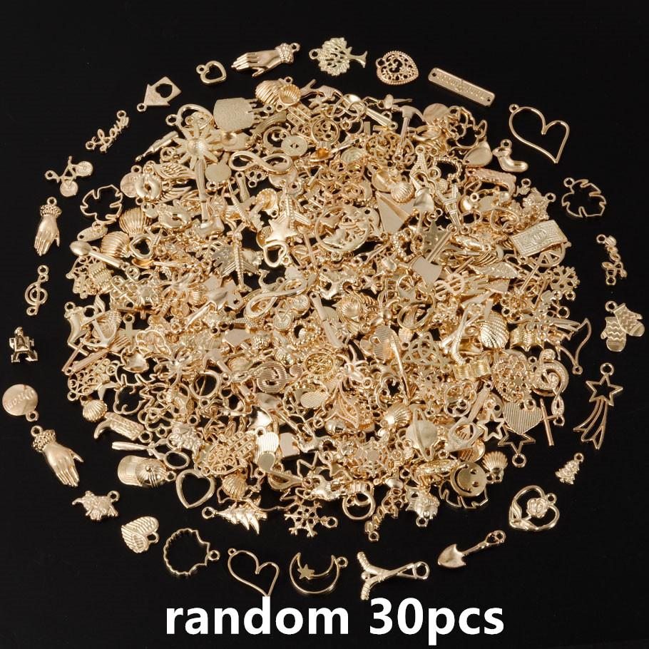 

30/60/100pcs Multicolor Random Mix Alloy Metal Cute Charms For Jewelry Making Supplies Animal Plant Shell DIY Bracelets Pendant
