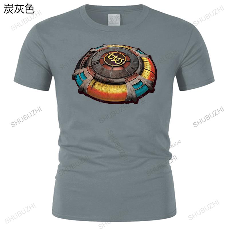 Cotton Tshirt Men Crew Neck Tops ELO SPACE SHIP (ELECTRIC LIGHT ORCHESTRA) BLACK T.SHIRT Bigger Size Homme Black T-shirt