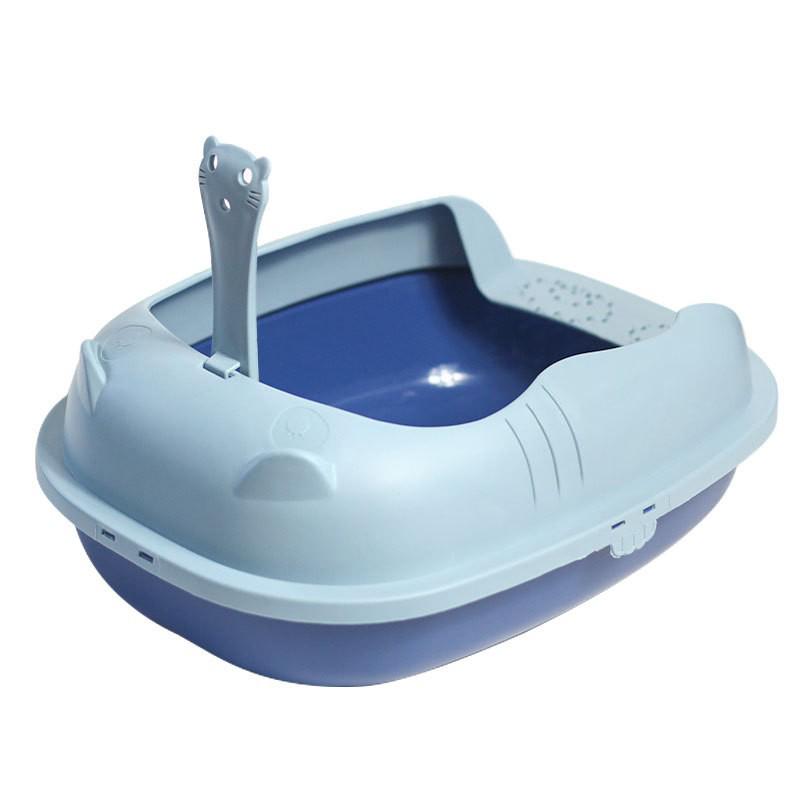 Semi-Enclosed Detachable Cat Litter Box with Anti-Splash Design and Shovel
