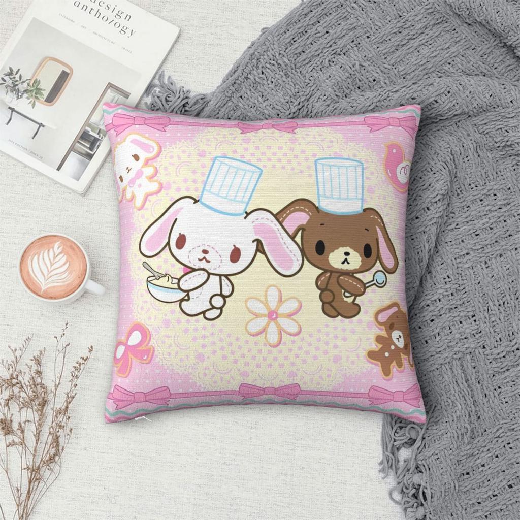 Sugar Rabbit Pillowcase Polyester Cushion Cover Decorative Sugarbunnies Pillow Case Cover Home Square 45*45cm