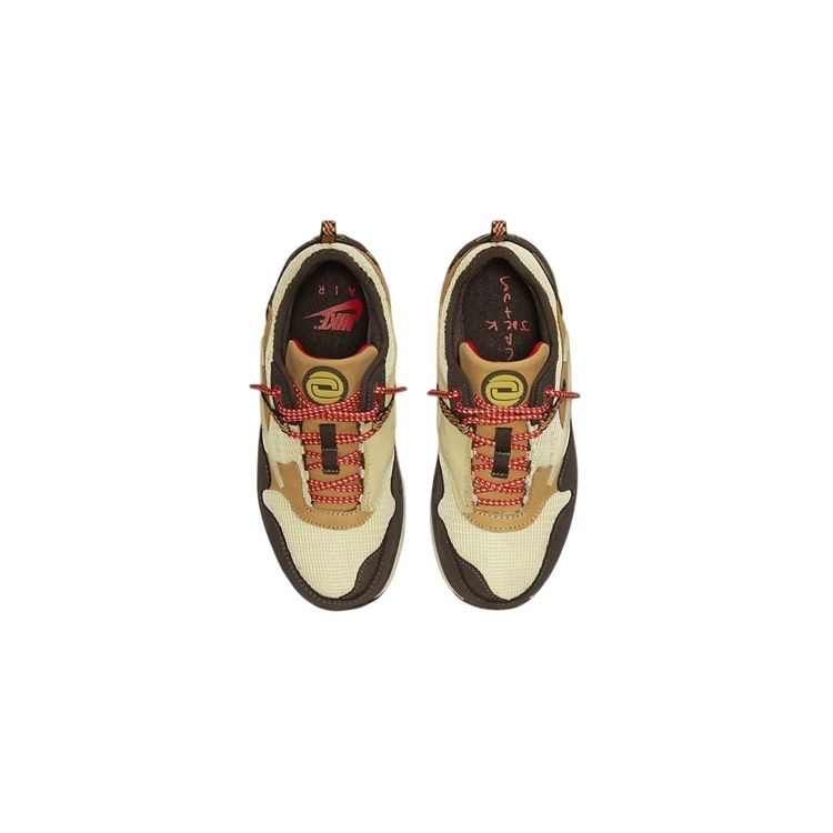 Travis Scott x Nike Air Max 1 PS Baroque Brown Kids Sneakers Lemon-Drop Wheat Chile-Red DN4169-200