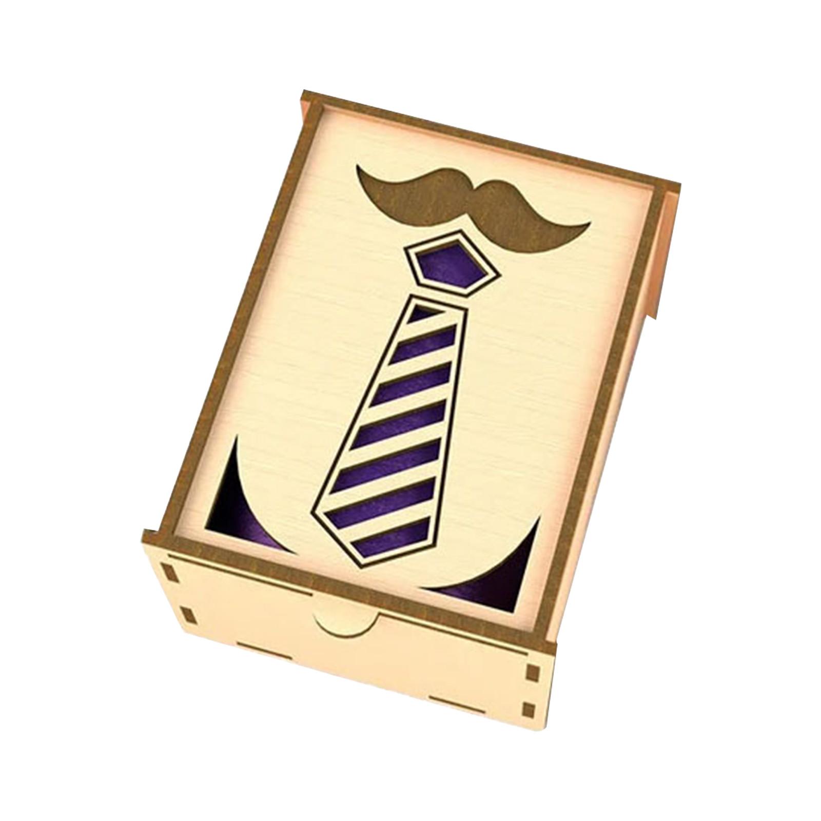 

Набор коробок для галстуков ко Дню отца, деревянная коробка для хранения галстуков, украшение для дома, ремесла, украшения, подарки на День отца для мужчин, коробка для хранения галстуков, деревянный органайзер для галстуков One Size