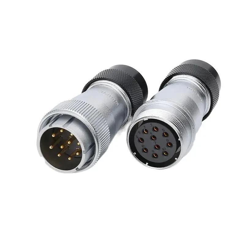 WEIPU WS32 TD+ZD 4 6 8 10 11 13 19Pin Docking Power Circular Connector M32 Soldering Single Wire Cable Adapter Aviation Plug