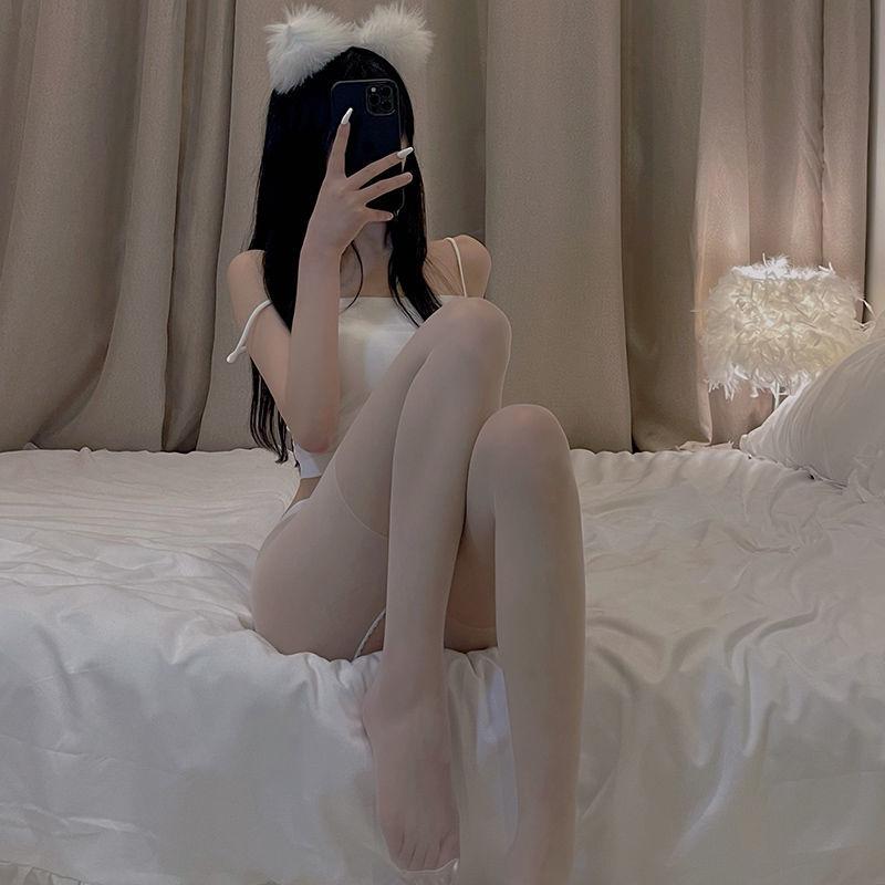 Sex Underwear Tear-resistant Tear Socks Hit% Black Silk White Stockings Women's Open Pantyhose Sexy Suspender Socks
