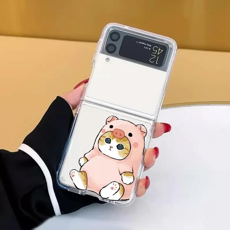 

Cute Cat Couple Case for Samsung Galaxy Z Flip 5 ZFlip 6 5G Transaprent Paired Cover for Samsung ZFlip 4 Z Flip 3 ZFlip 7 Fundas Galaxy ZFlip 4