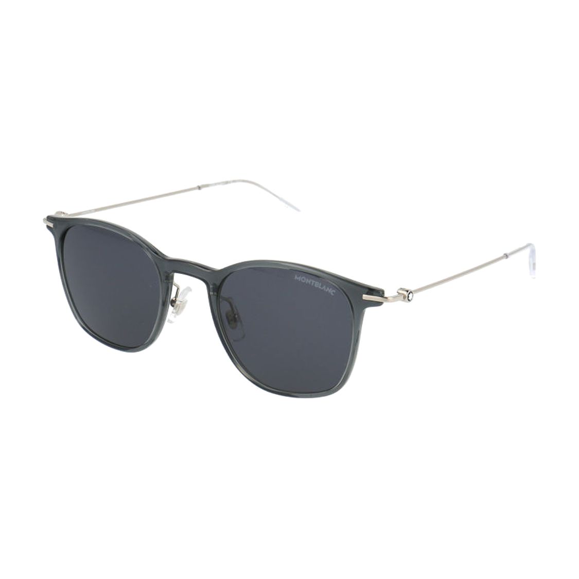 Montblanc Fine Frame Decorative Metal Acetate Irregular Sunglasses Men sunglasses Black Gray MB0098S001 49,Black Gray