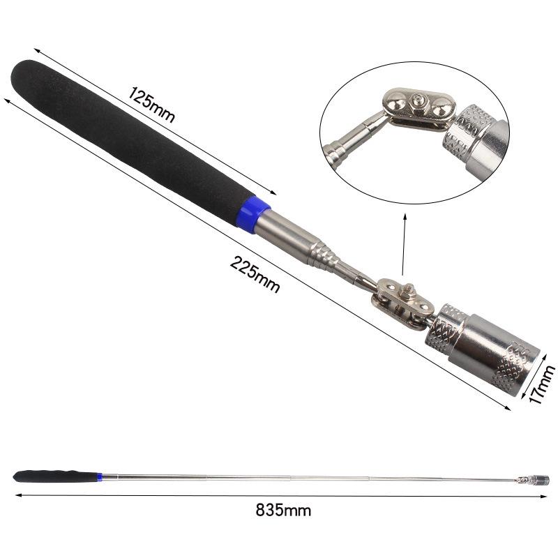 Retractable Magnetic Pickup Tool with LED Light for Car Repairs