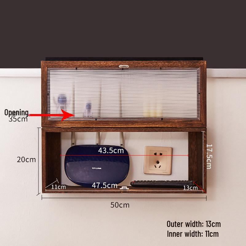 Wall-Mount Cable Organizer & WiFi Router Shelf with Power Strip Cover