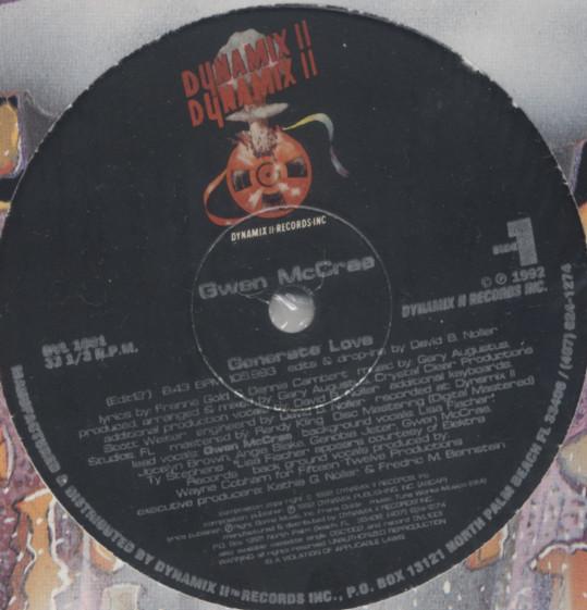 

12inch Record GWEN MCCRAE - Generate Love DVL1001 Dynamix II Reco 1992 US Dance & Electronica Used