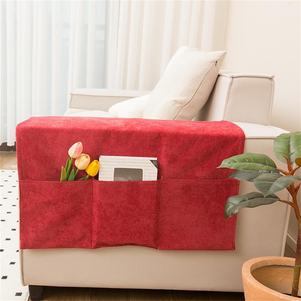 Sofa Armrest Organizer with 4 Pockets and Cup Holder Tray Couch Armchair Hanging Storage Bag for TV Remote Control Cellphone