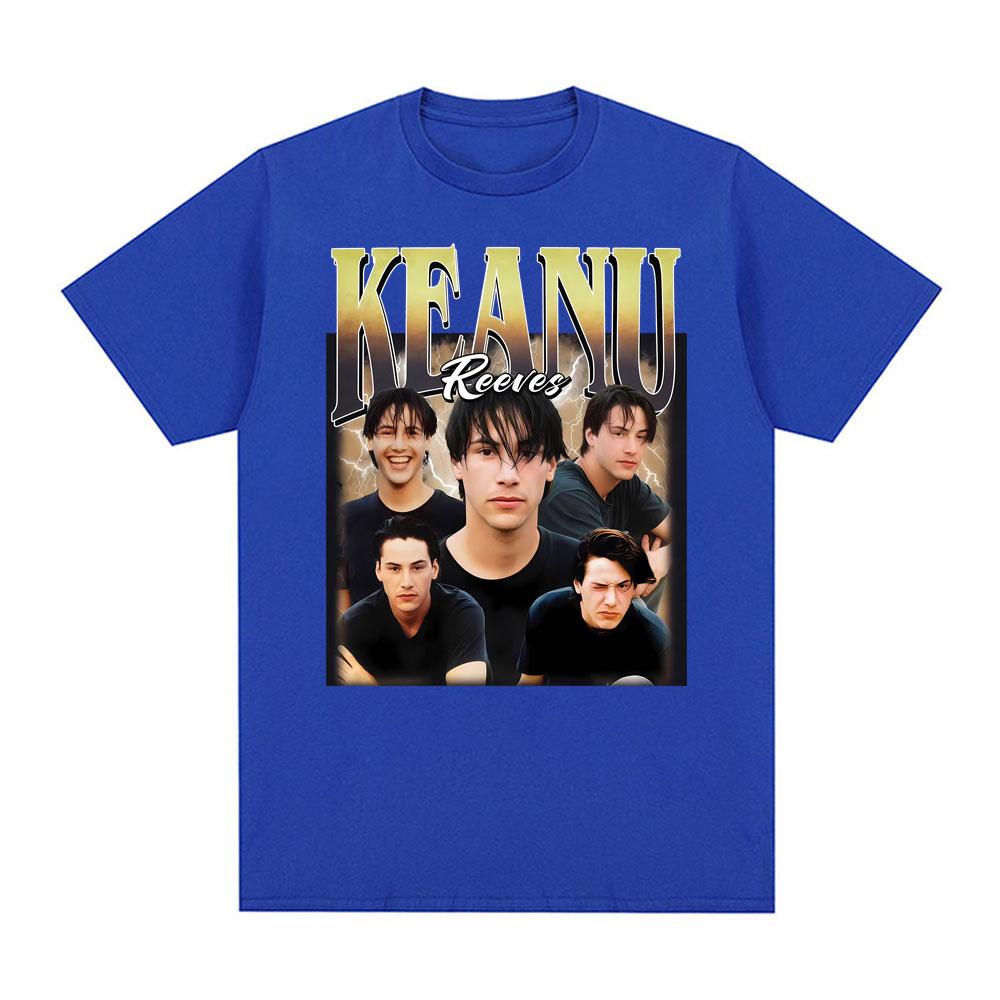 Keanu Reeves Vintage 90er Jahre Print T-Shirts Unisex Damen Mode Hip Hop T-Shirt Hohe Qualität Übergroßes Kurzarm T-Shirt Streetwear