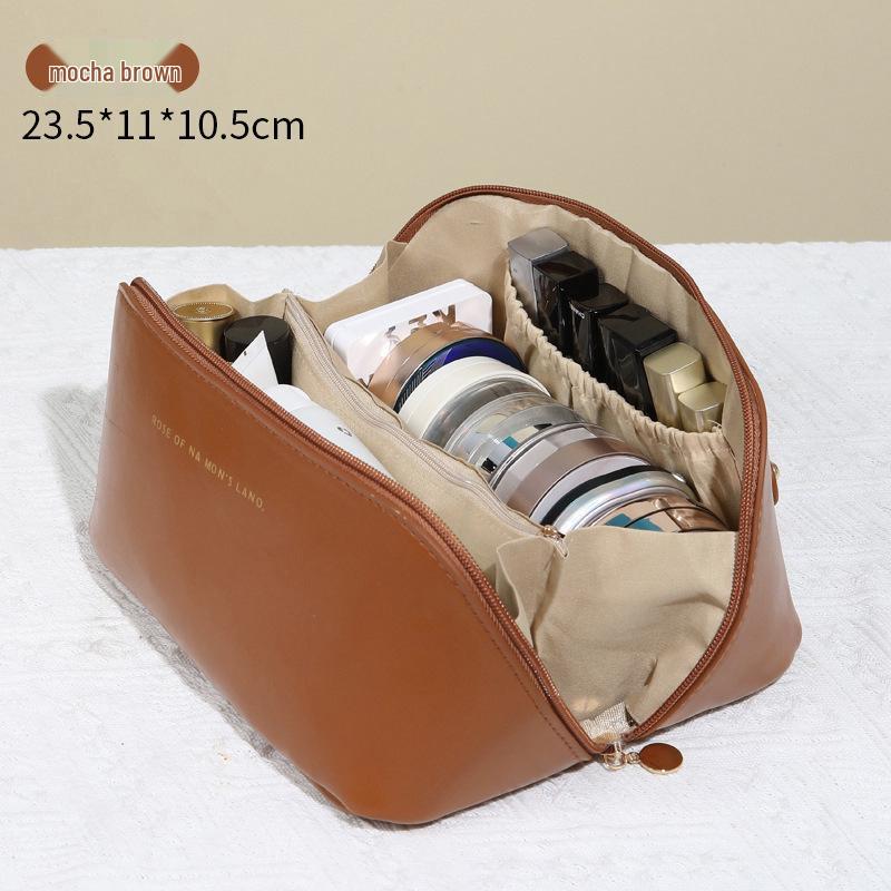 PU Large-Capacity Waterproof Travel Cosmetic Bag for Women