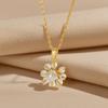 New Versatile Light‑Luxury Flower‑Pendant Women Necklace, Niche‑Designed High‑End Stylish Collarbone Chain