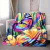 1Pc Colorful Butterfly Garden Flannel Blanket, Soft And Comfortable, Casual Warm, Camping Travel, Christmas, Halloween Xmas Gift. Eg13