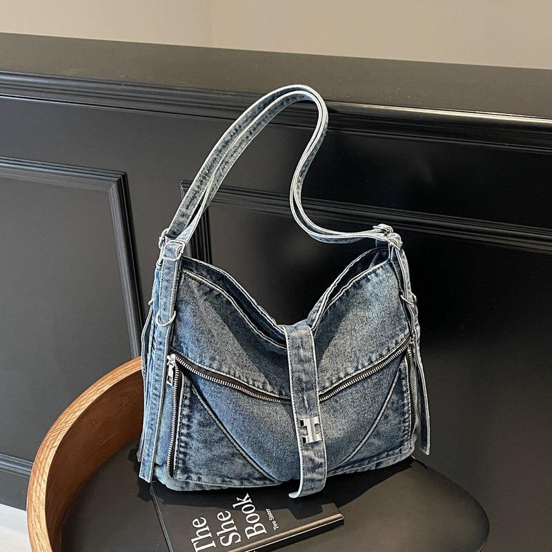 Denim Bag Women's Large-capacity New Summer Versatile Shoulder Messenger Bag Class Tote Bag