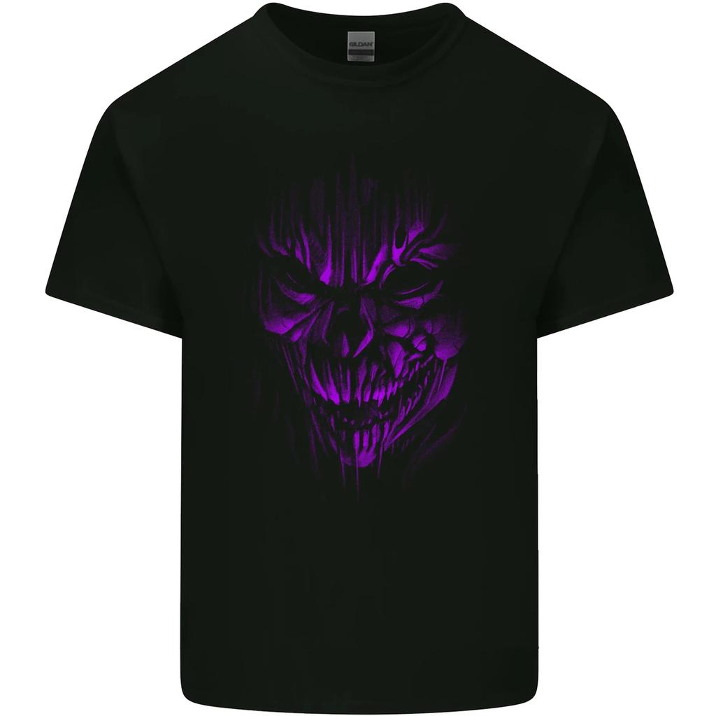 Demon Skull Devil Satan Grim Reaper Gothic Kids T-Shirt Childrens