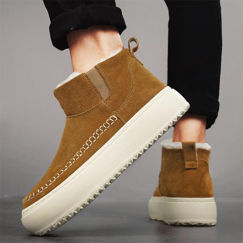 Invierno Nuevo Algodón de Suela Gruesa Cálido Casual Zapatos de Algodón para Hombre, Ligeros y Cómodos Deportivos de Caña Alta Zapatos de Algodón 39-44