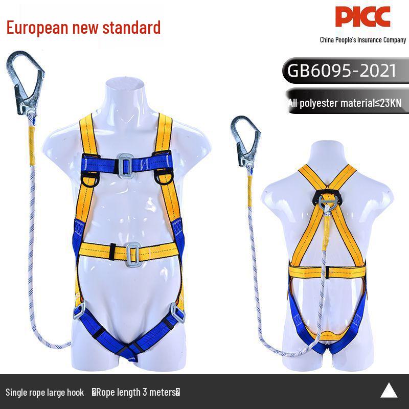 European Full Body Five-Point Electrician Harness with Double Hook.