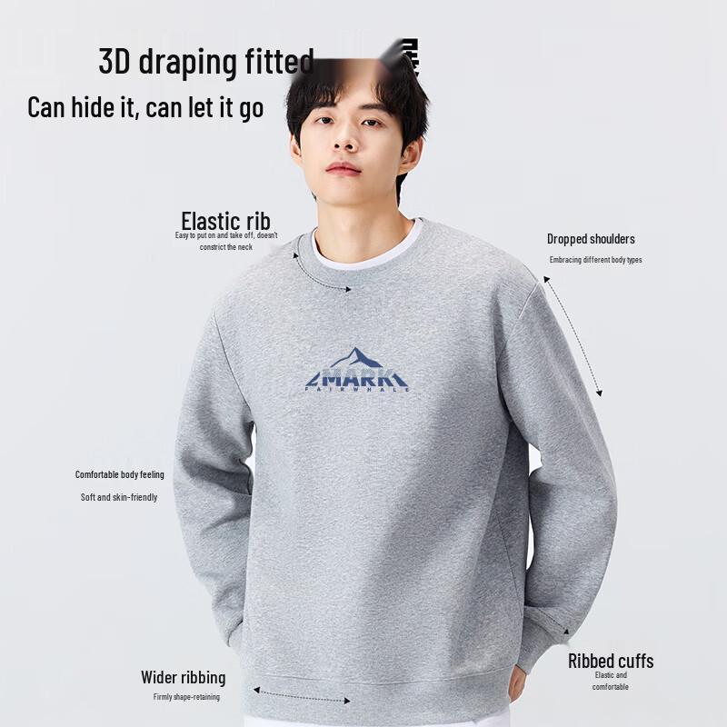 Mark Fairwhale Men's Loose Fit Vintage Crewneck Sweatshirt