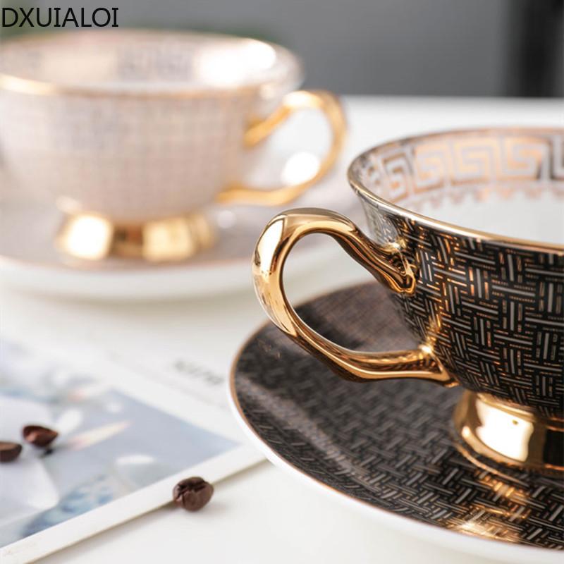 Coffee Cup Couple European Style Small Luxury Phnom Penh Teacup Flower Teacup Creative Cup and Saucer Small Exquisite 250ML