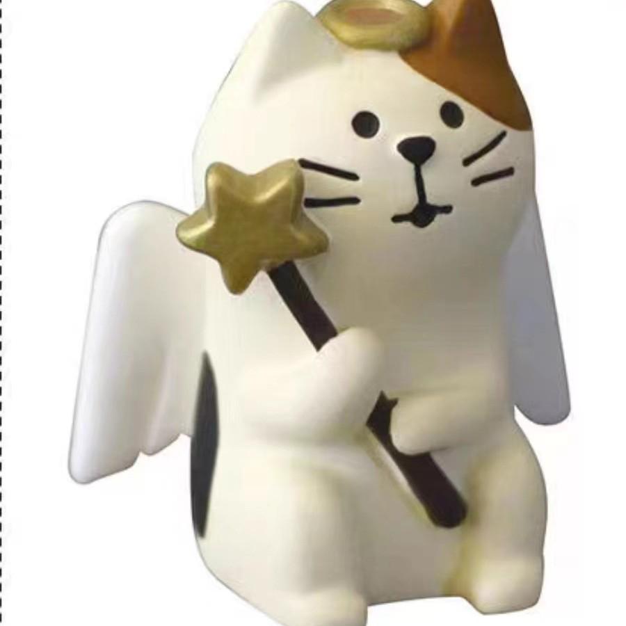 Japanese Zakka Angel & Demon Cat Miniature Resin Ornament Series