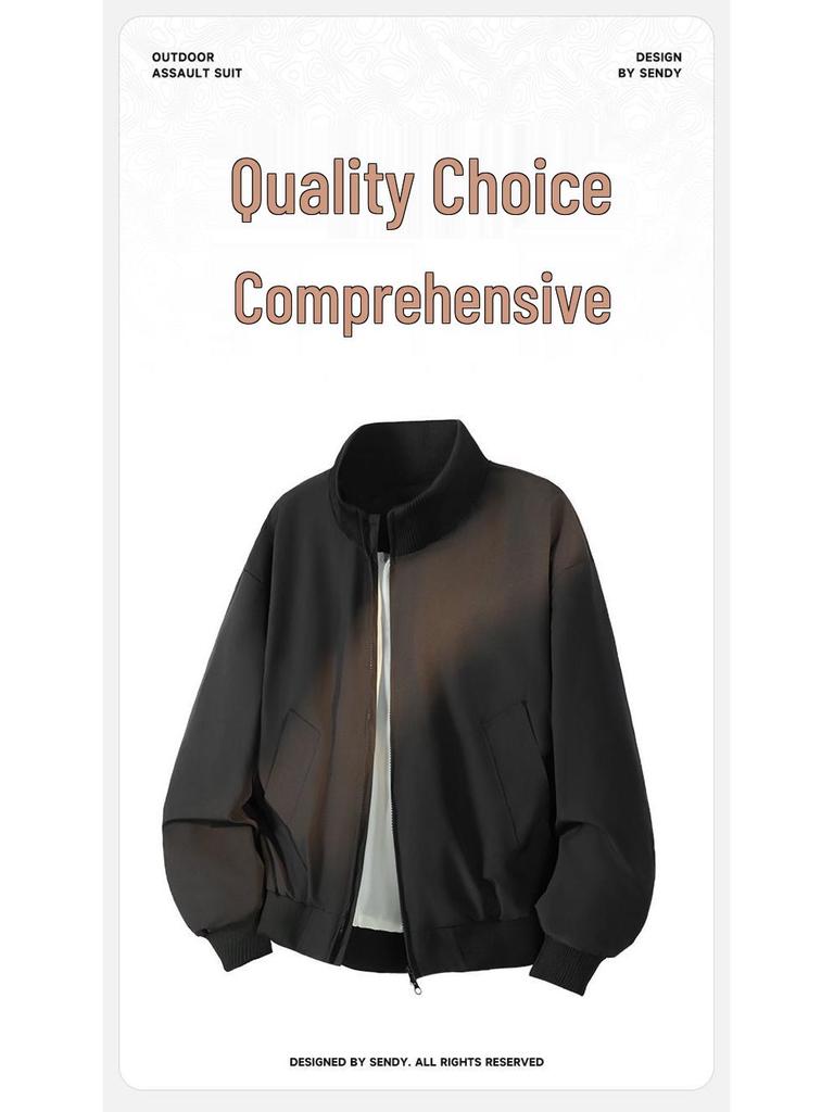 Men's Versatile Korean-Style Stand Collar Jacket for Spring/Autumn