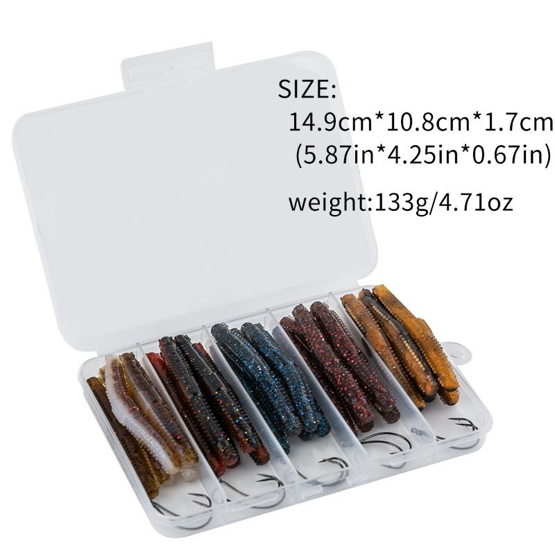 Fishing Worm Soft Bait 35pcs Fishing Lure Set