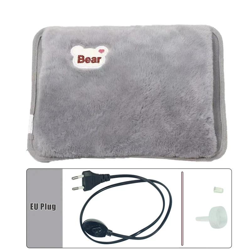 

220V Electric Hot Water Bag Soft Winter Rechargeable Hot Compress Heating Pad Portable Hand Warmer Bag Reusable Hot Water Bottle
