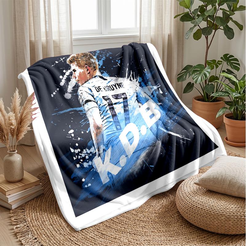 Kevin De Bruyne Theme Blanket Soft Flannel Blanket Plush Throw Blanket Cozy Sofa Bed Blanket for Home Decor