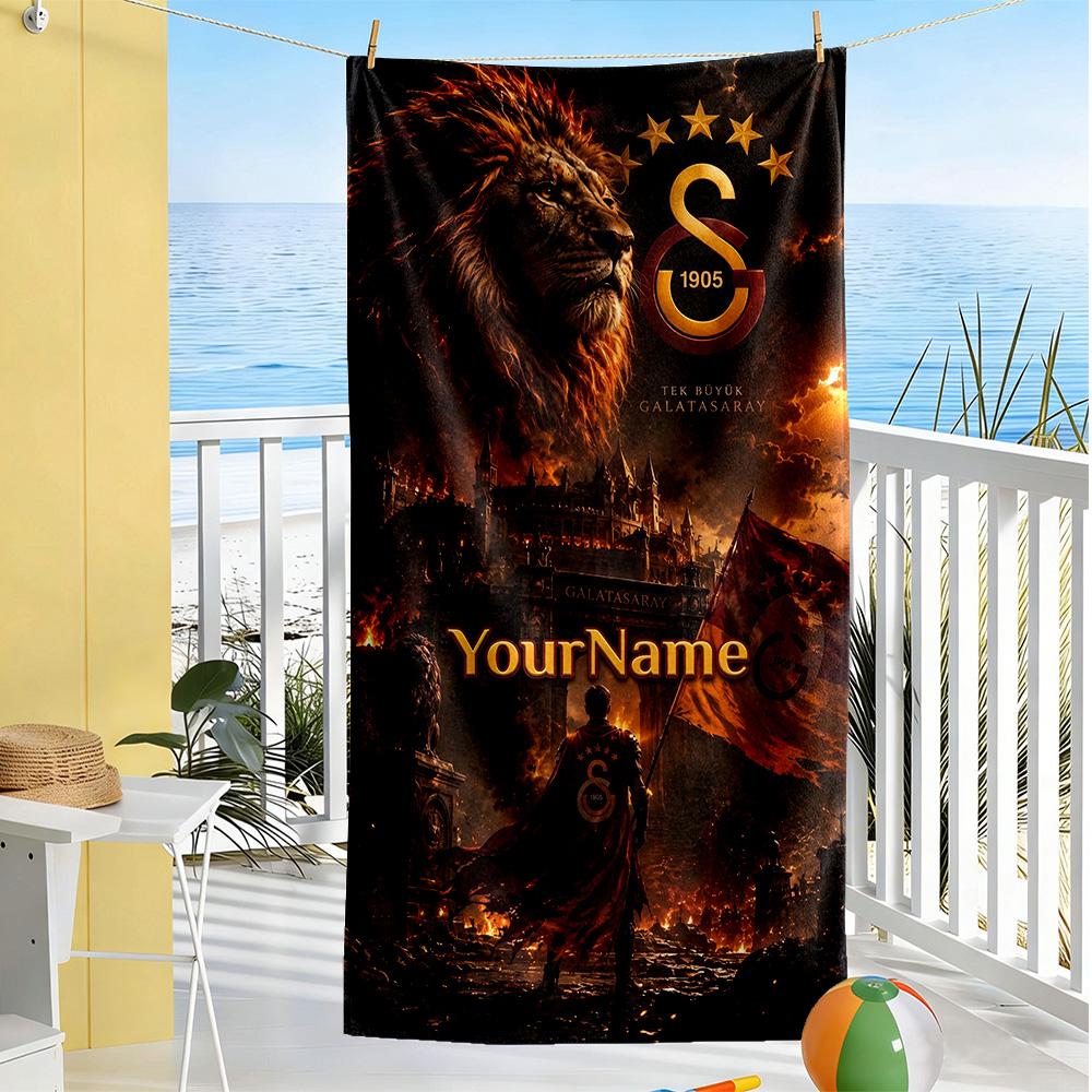 Galatasaray Customize Your Name Beach Towel Super Soft Microfiber Quickdry Fabric Suitable For Sports Travel Swimming Yoga Bathroom Beach And Pool