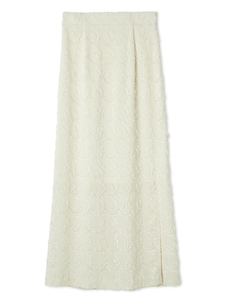 FRAY Cut Jacquard Tight Skirt FWFS254266 IVR 1 I.D.