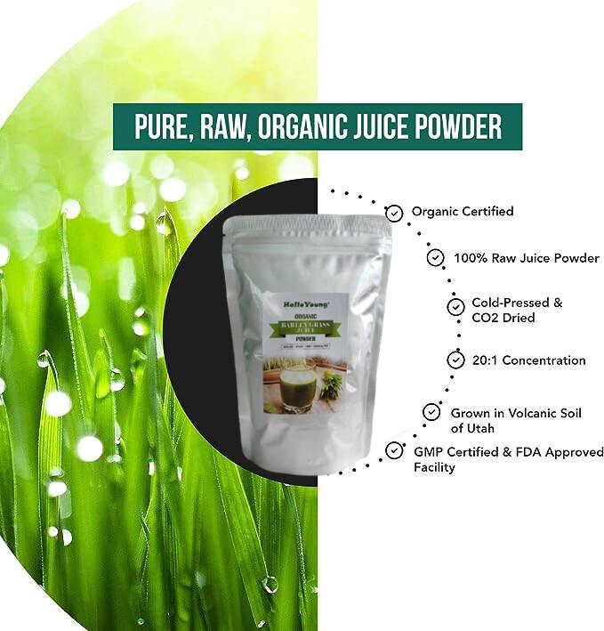 250g Organic Barley Grass Powder Green Superfood for Smoothie, Shakes and Salad