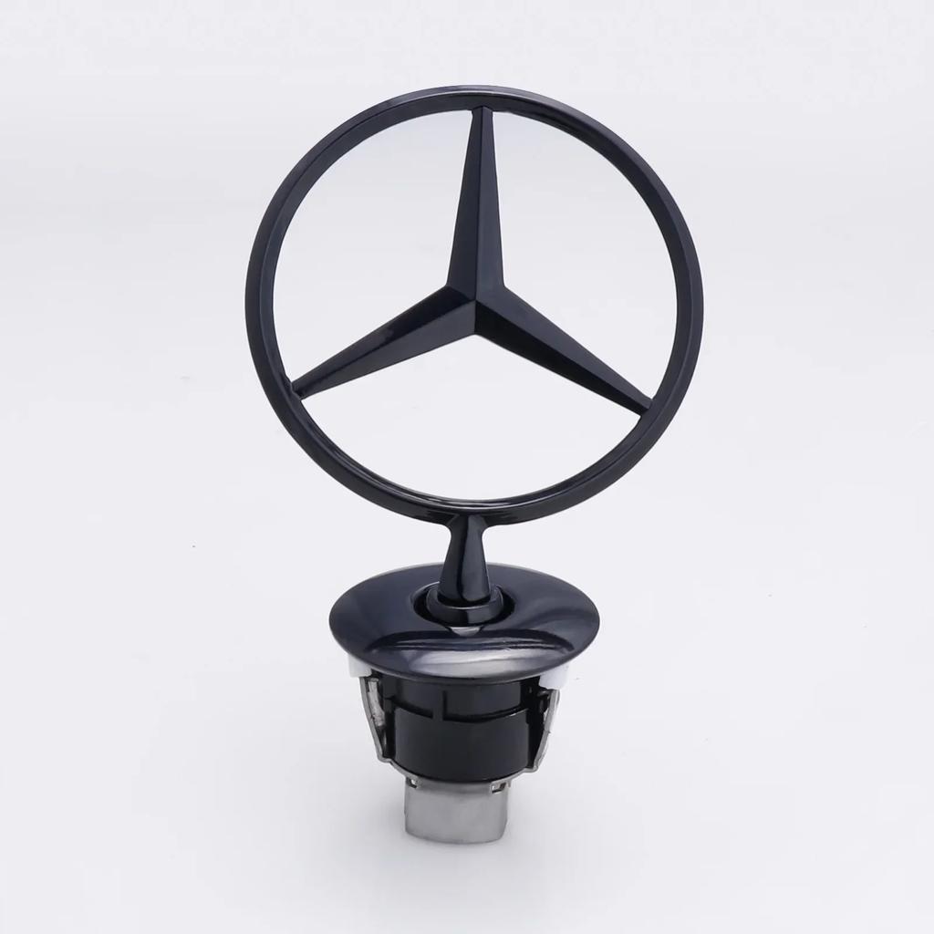 AABGU1 1Pcs Mercedes Benz Car Front Bonnet Logo Emblem Zinc Alloy Badge ForW204 W220 C180 C200 E260 E300L Auto Decorate Accessories