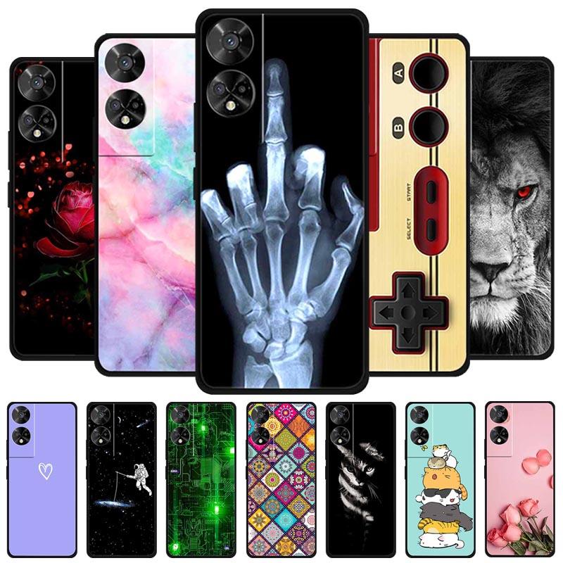 For TCL 50 SE Case Funny Painted Soft Silicone Back Cover for TCL 50 XE TPU Cool Skeleton Hand Protective Bumper Coque TCL 50
