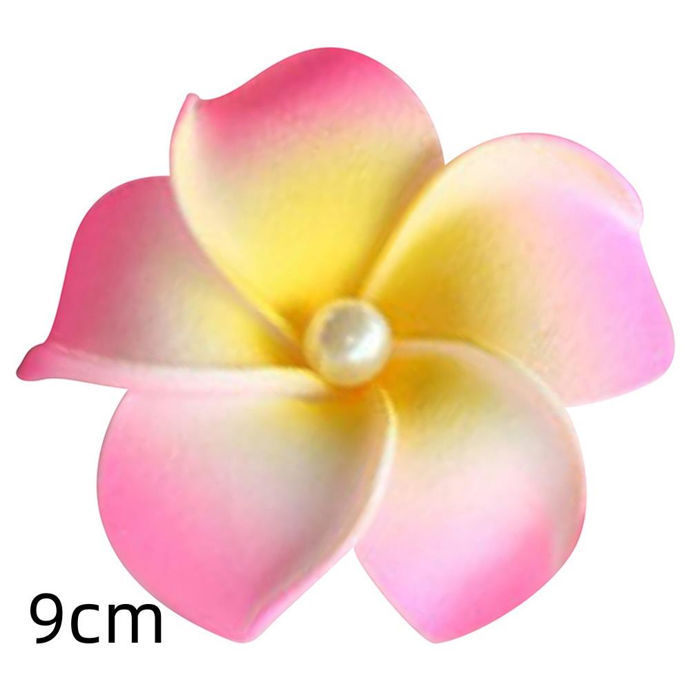 Pearl Flower Hair Clip Plumeria Flowers Side Bangs Clip Beach Claw Clips Headpiece For Women Hawaiian Barrettes Accessories