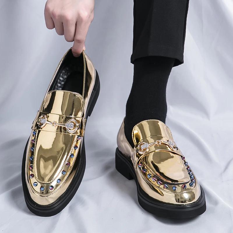 Mocassini alla moda Uomo PU Intrecciato Decorazione Fibbia Testa di Cavallo Confortevoli Uomo Scarpe Casual Eleganti da Business Grandi 38-46