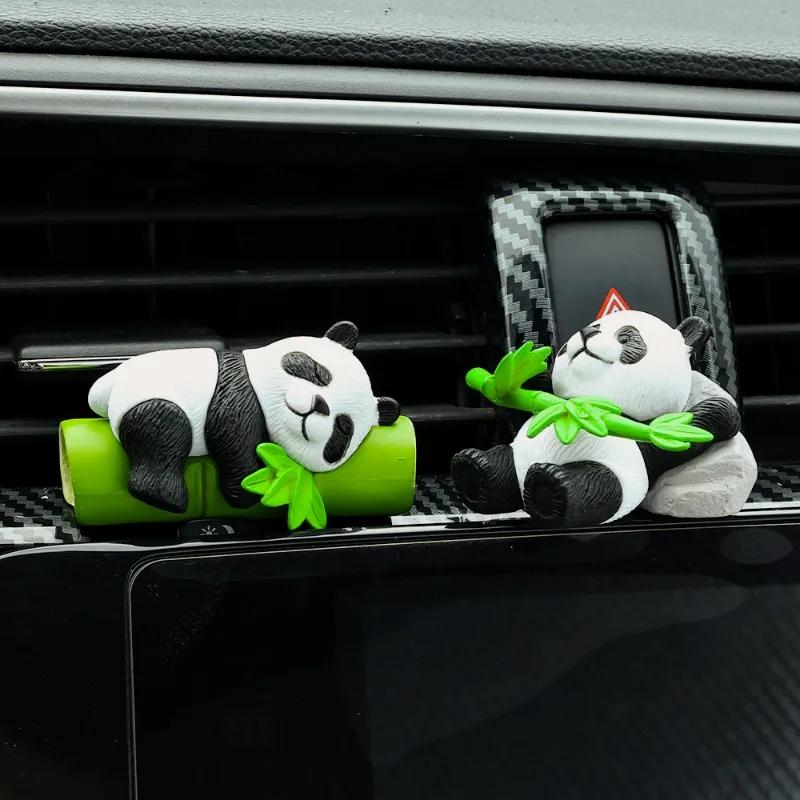 Panda-Auto-Ornamente, Auto-Dashboard, Mittelkonsole, Panda mit Bambus-Ornament, Garten-Mikro-Landschaftsdekoration, Zubehör