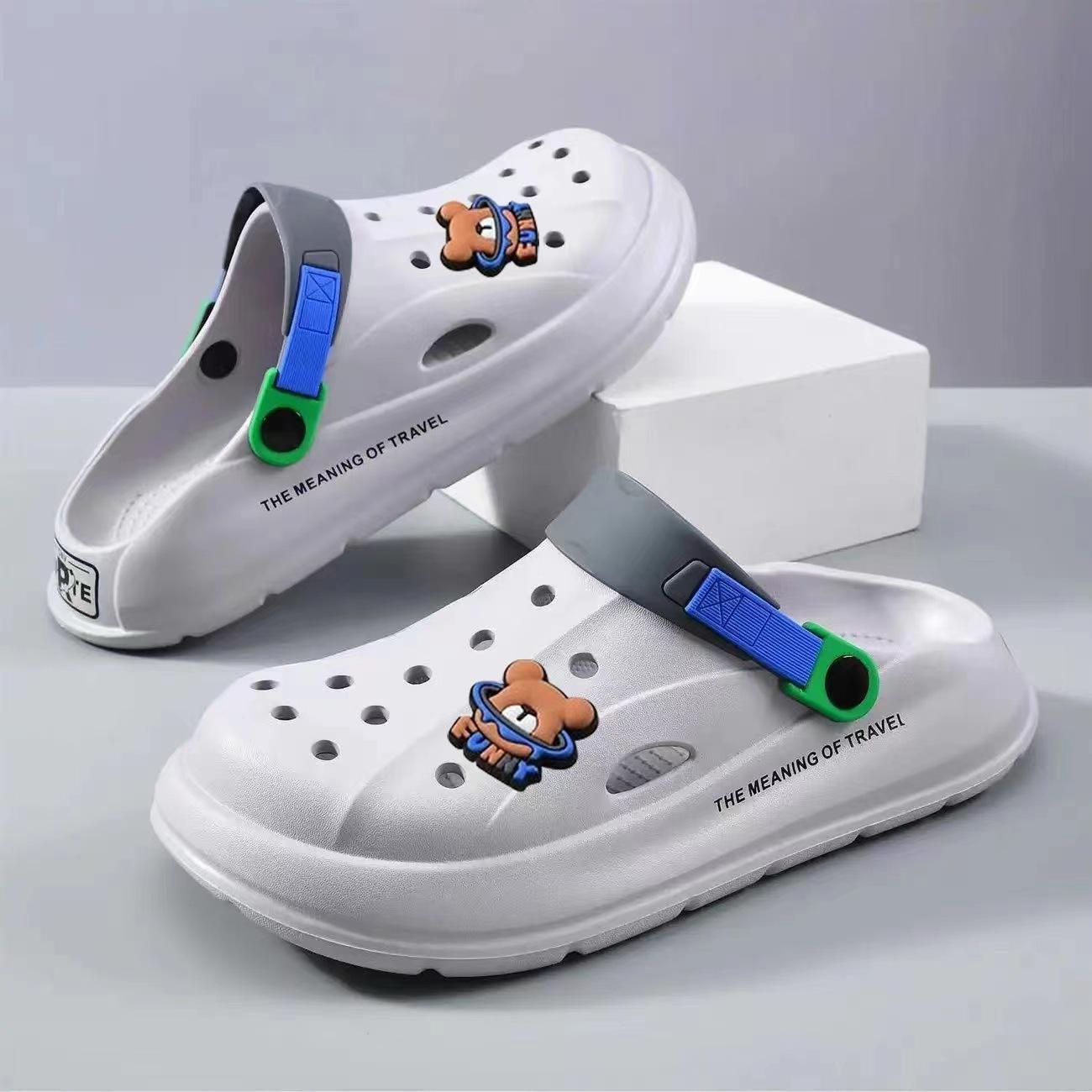 

Чоловічі літні сандалі на товстій підошві, повсякденні спортивні, нековзні, з м якою підошвою, для вулиці, двостороннього призначення, шльопанці для пляжу чоловічі 38-39 [one size smaller]