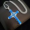 Men's Titanium Steel Cross Pendant Necklace - European & American Trendy Design