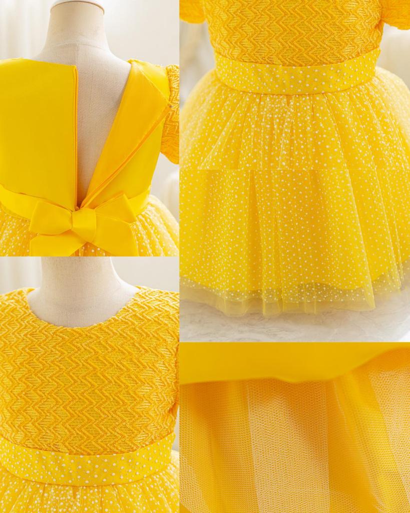 Sequin Puffy Princess Dress for Girls - Evening & Catwalk Performance Attire with Bubble Sleeves